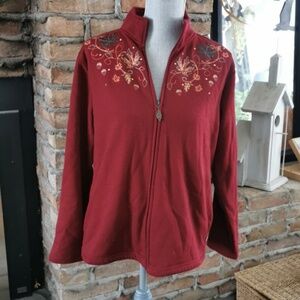 Tradition vintage cozycore fallvibes zippered cardigan. Size 12 (M)